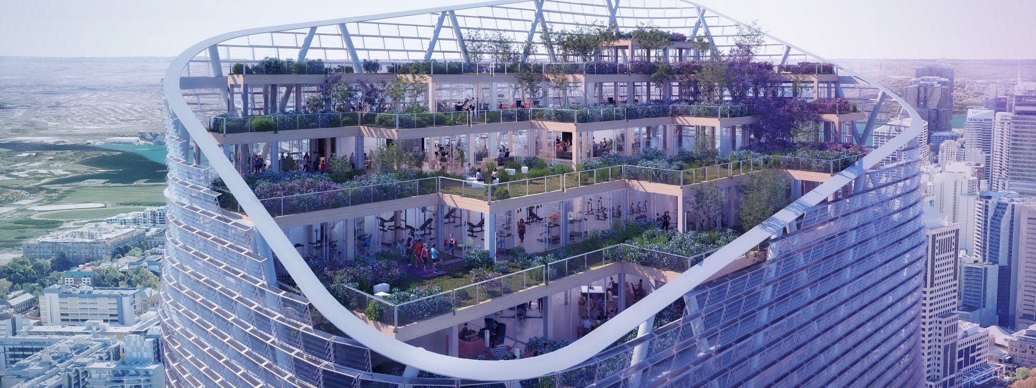Artist impression of Atlassian Central's Hill Town