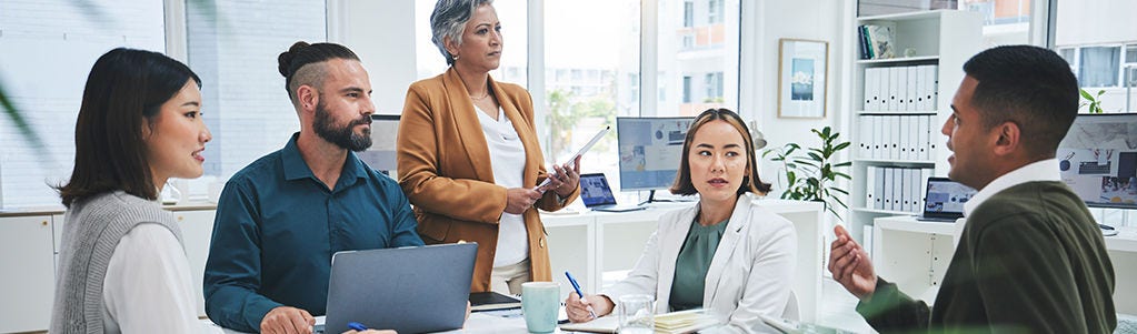 People in discussion in a meeting