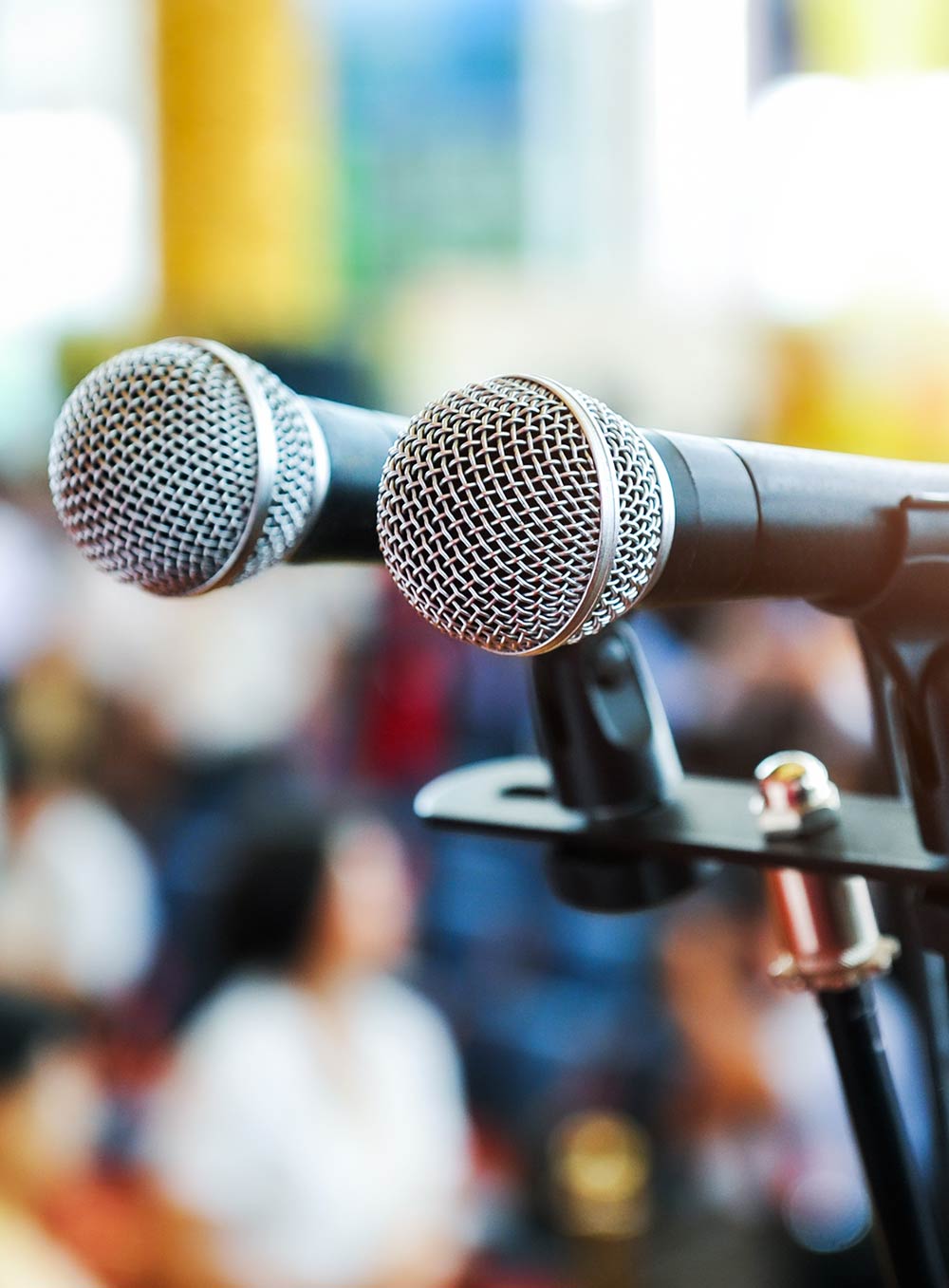 Microphones at event