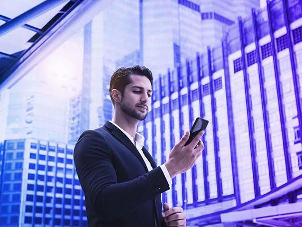 Man looking at phone