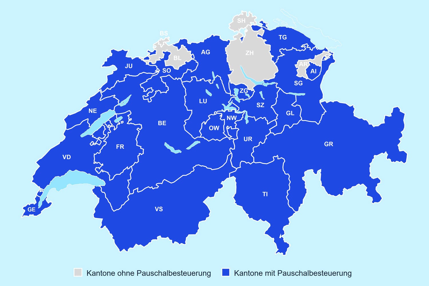 cantons that still offer lump-sum taxation in 2025