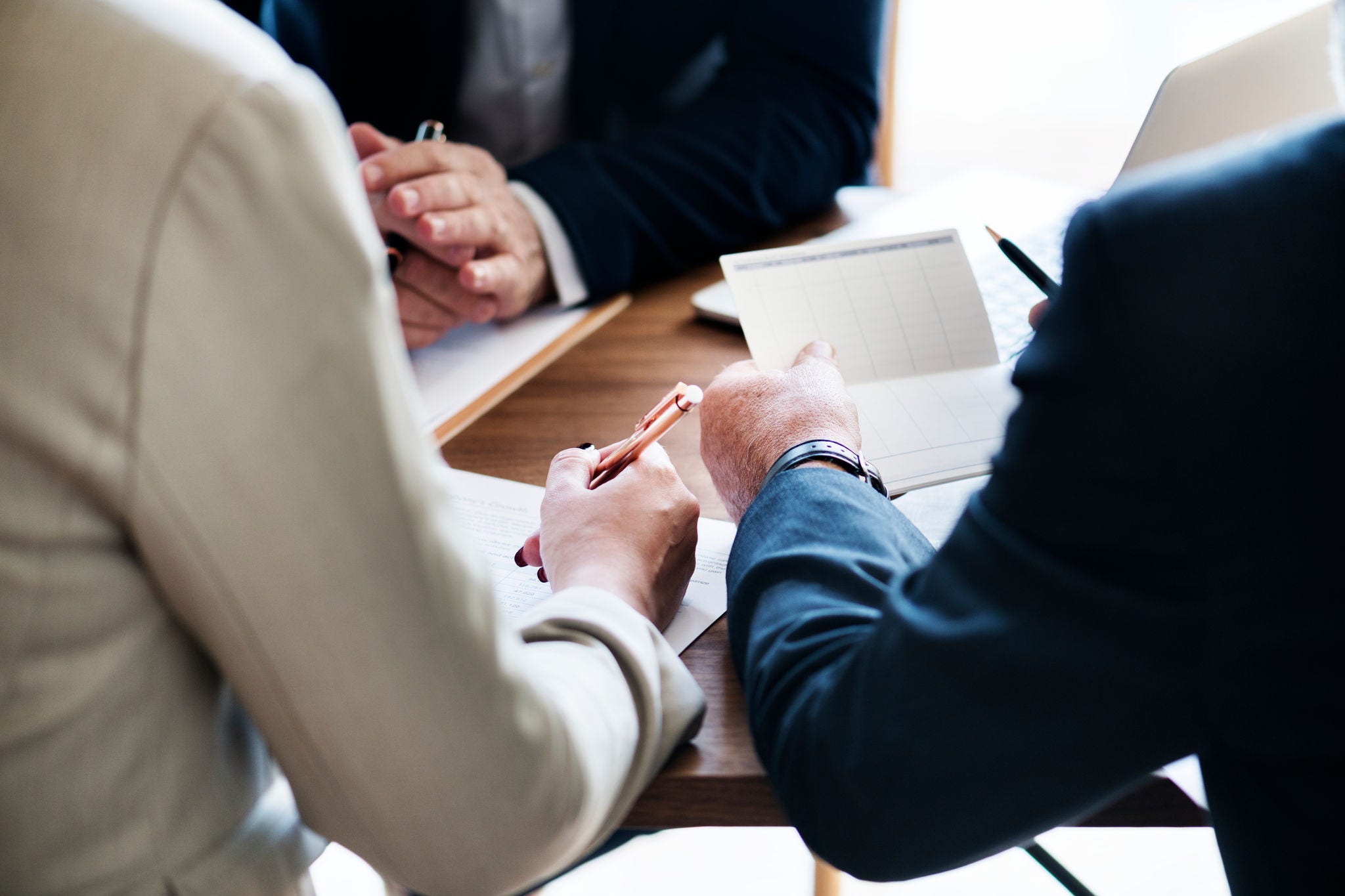 Business people investigating