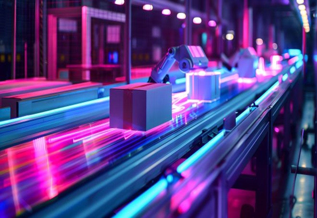 Robot arm on production line