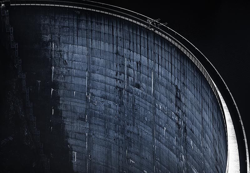 Close up of Gordon Dam in Tasmania