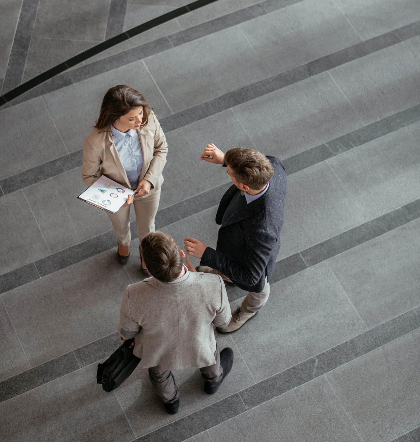 Top view of a business people