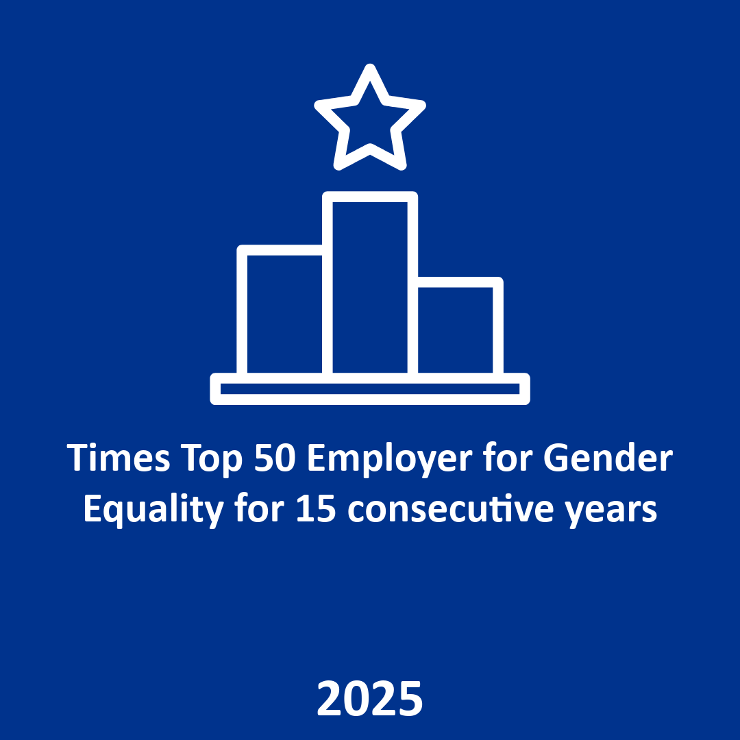 Times Top 50 Employer for Gender Equality for 15 consecutive years – 2025