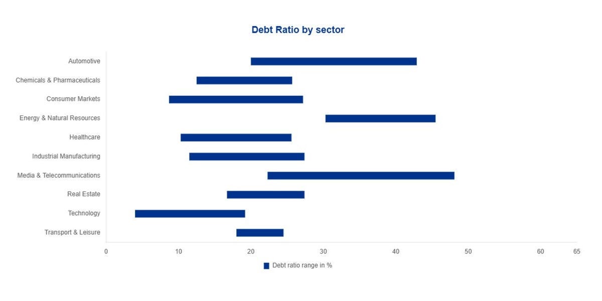 Debt ratio by sector