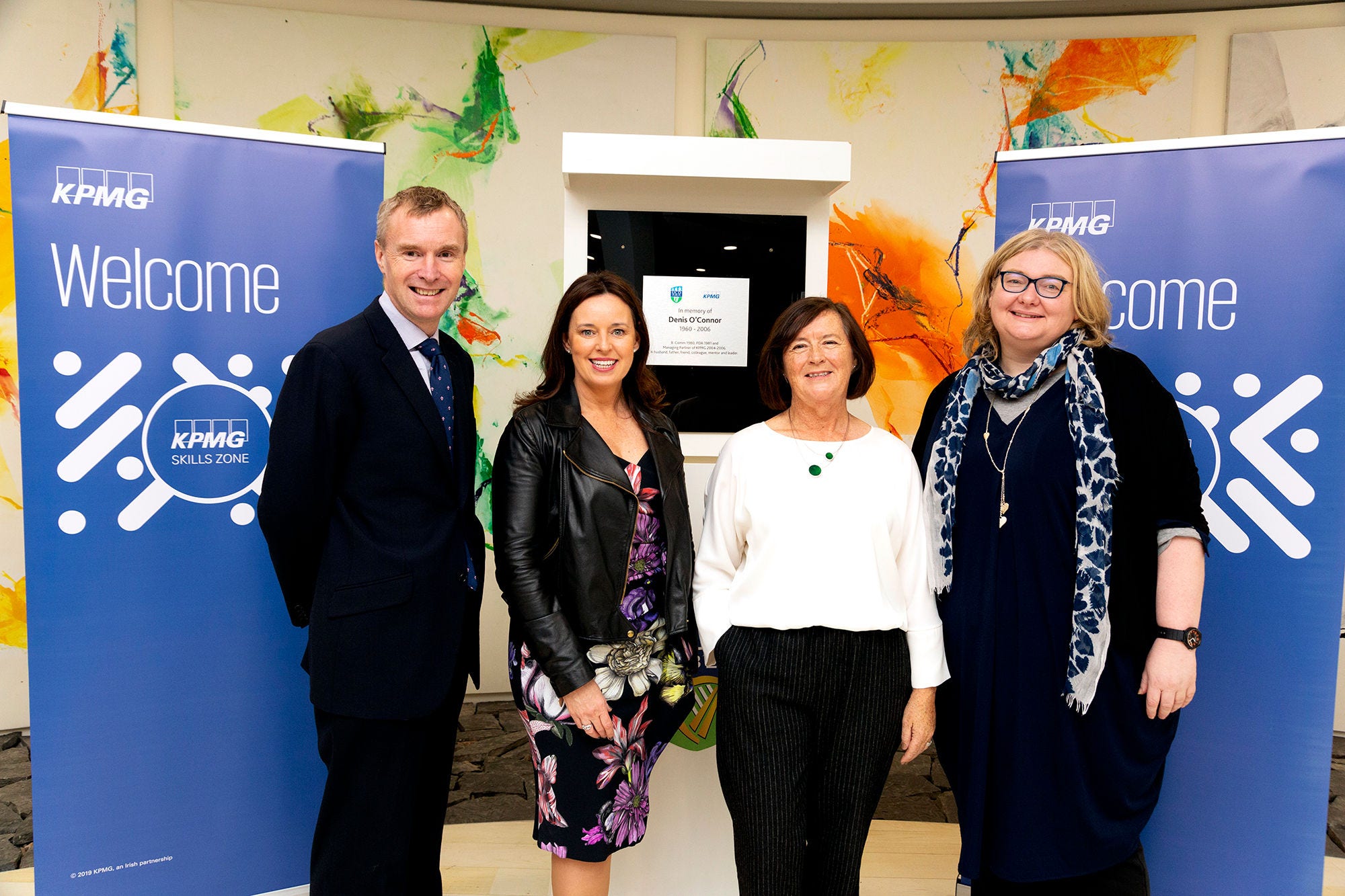 Pictured (L to R) are UCD’s Professor Anthony Brabazon, KPMG’s Anna Scally, Margaret O’Connor and UCD’s Dr Maeve Houlihan.