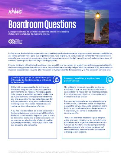 Boardroom Questions - La responsabilidad del Comité de Auditoría ante la actualización de las normas globales de Auditoría Interna