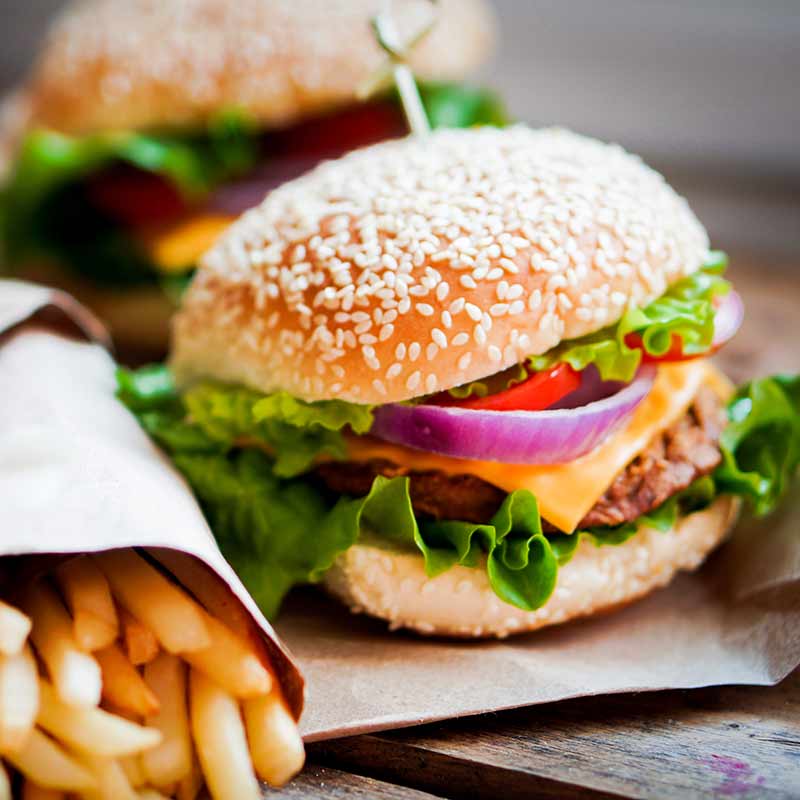 burger and fries
