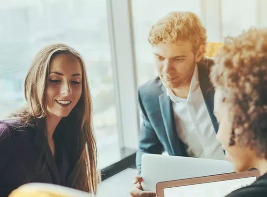 3 people in meeting