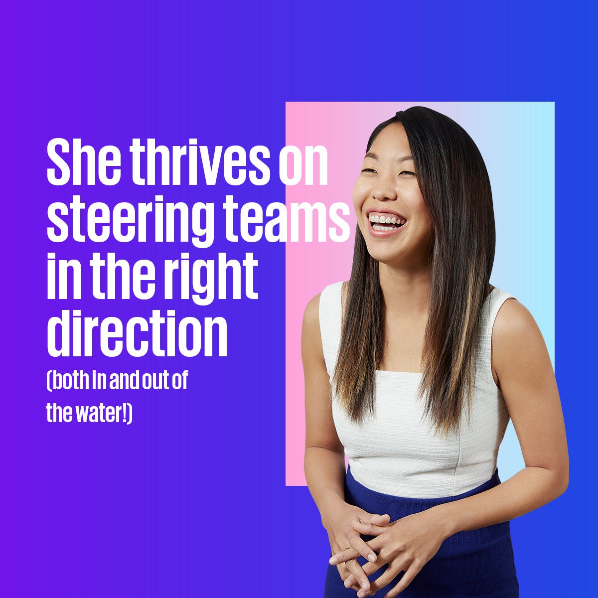 Amelia Cheah - She thrives on steering teams in the right direction (both in and out of the water!)