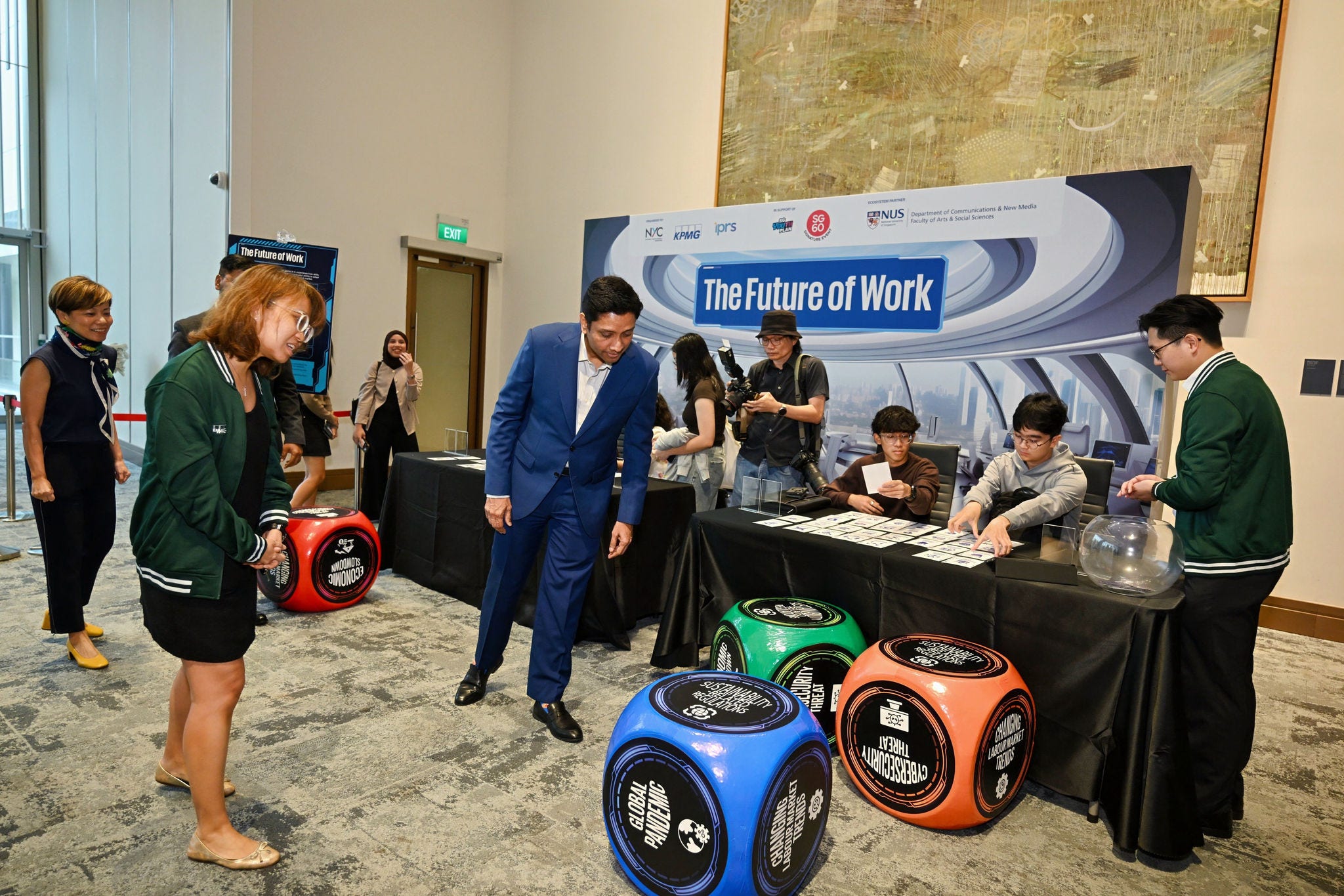 Dinesh Vasu Dash, Minister of State, Ministry of Culture, Community and Youth, and Ministry of Manpower at the “Future of Work” zone where youths played interactive games and explored how to stay adaptable and future-ready, no matter how the job market shifts.