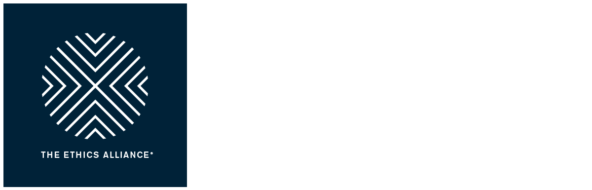 Ethics Alliance logo - Dark blue, left aligned on transparent background