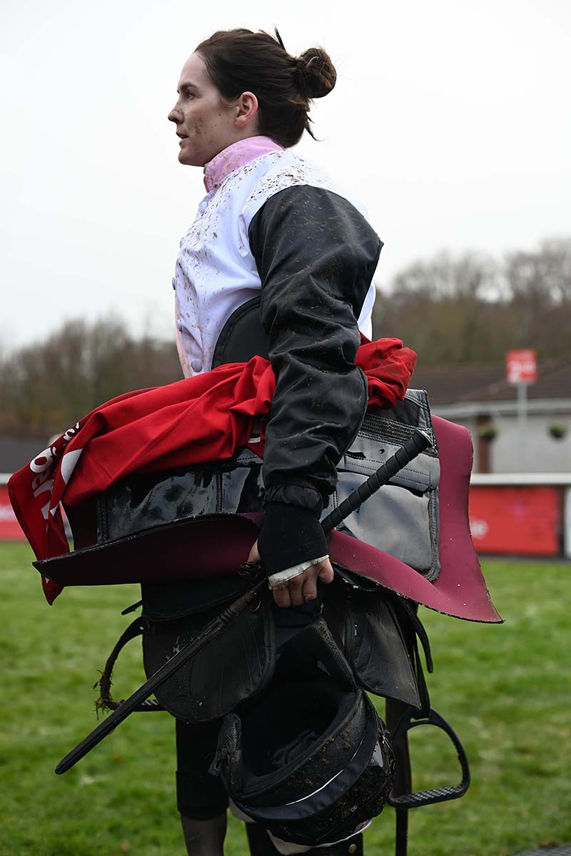Rachael Blackmore carrying kit