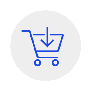 Trolley with download icon