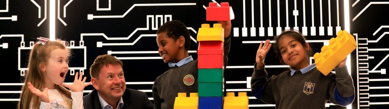 Kids playing with Lego