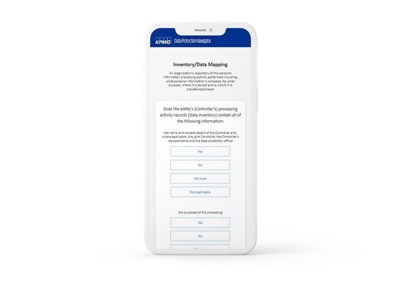 Data Protection Navigator Screen 1 – Privacy Maturity Assessment
