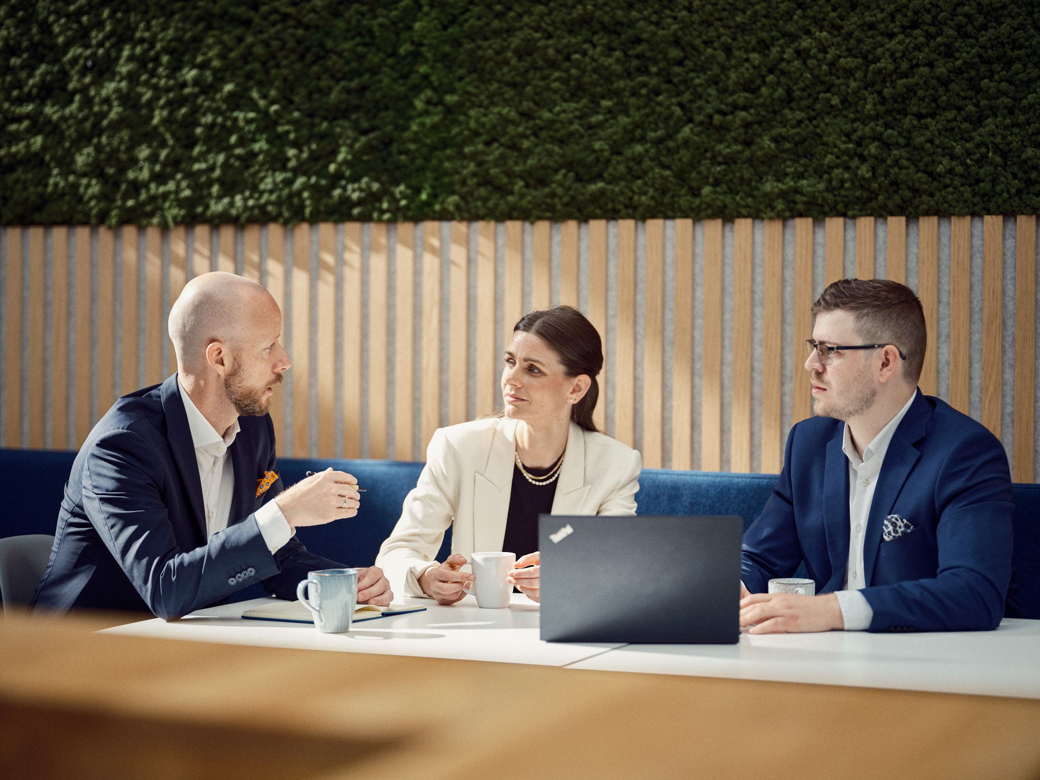 Two employees talking