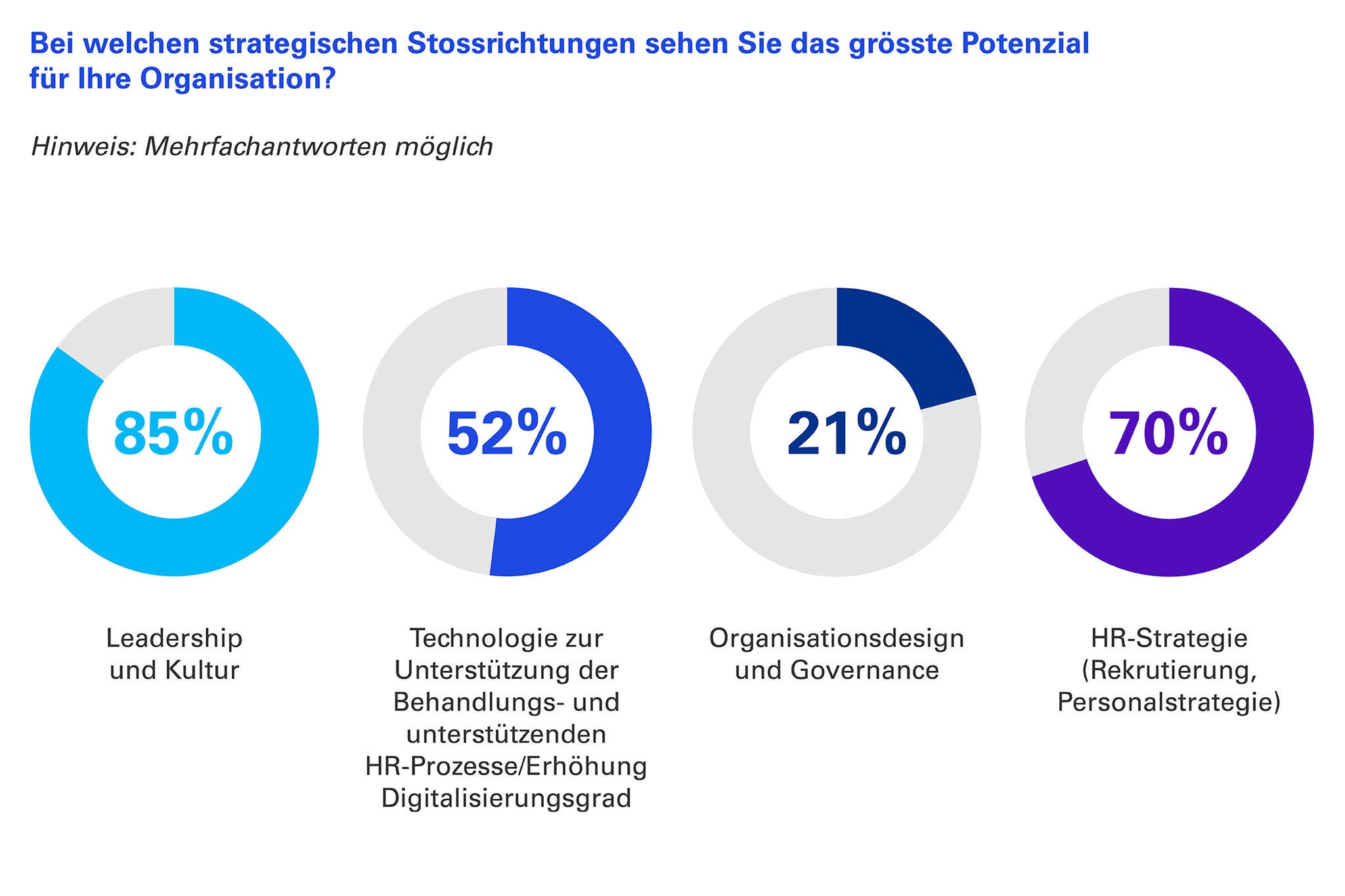 Bei welchen strategischen Stossrichtungen sehen Sie das grösste Potenzial für Ihre Organisation?