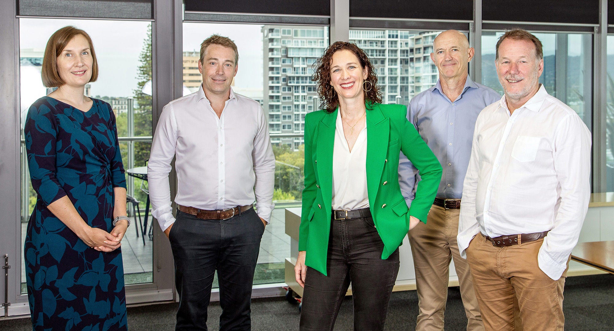 Rowan Roberts KPMG Partner, Stephen Silver Think180 Co-founder & Business Development Director, Pauline Doherty KPMG Partner, Peter Butler Think180 Co-founder & Finance Director, and John Schultz Think180 Co-founder Director & CEO