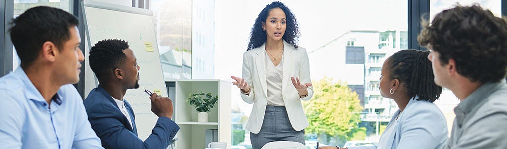 Person talking in a meeting