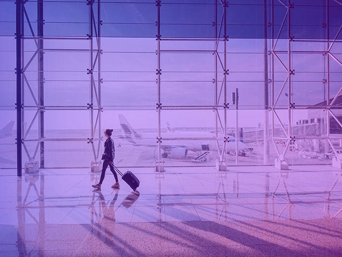 Woman walking at airport