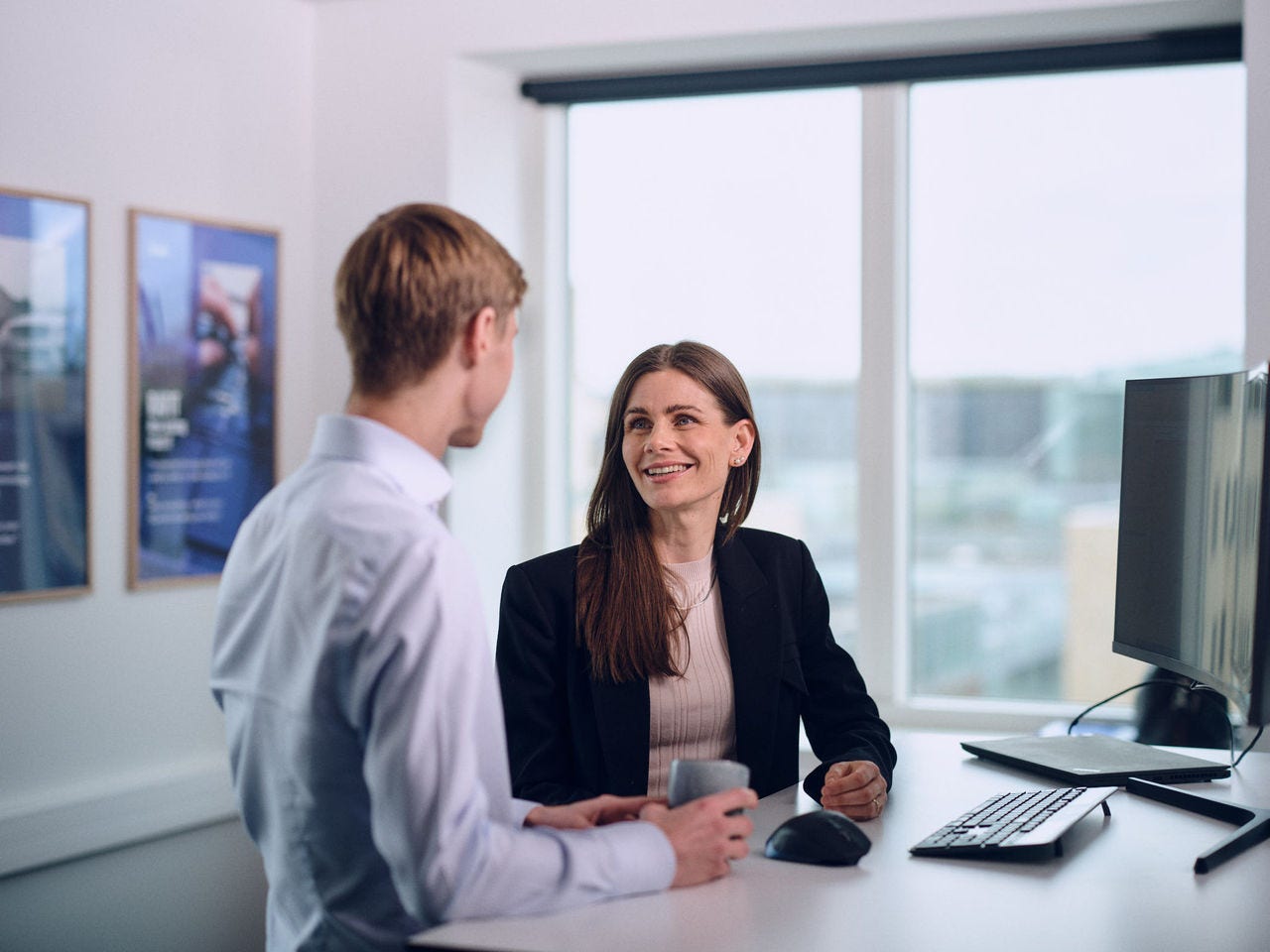 Employees talking