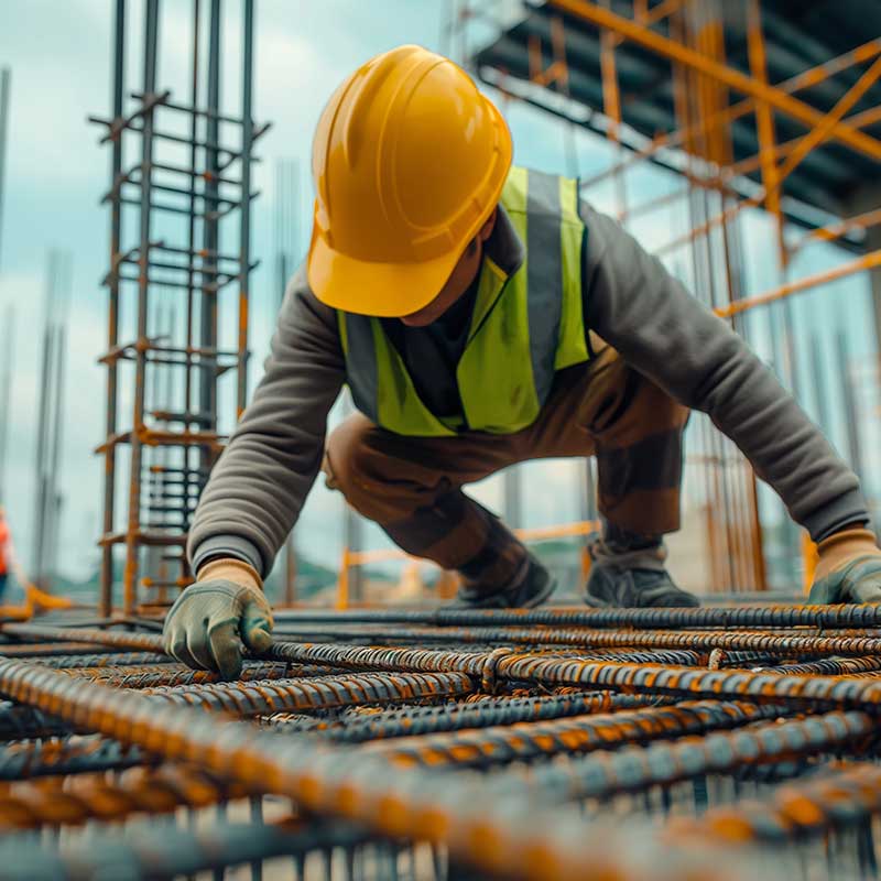 Builder working on scaffolding