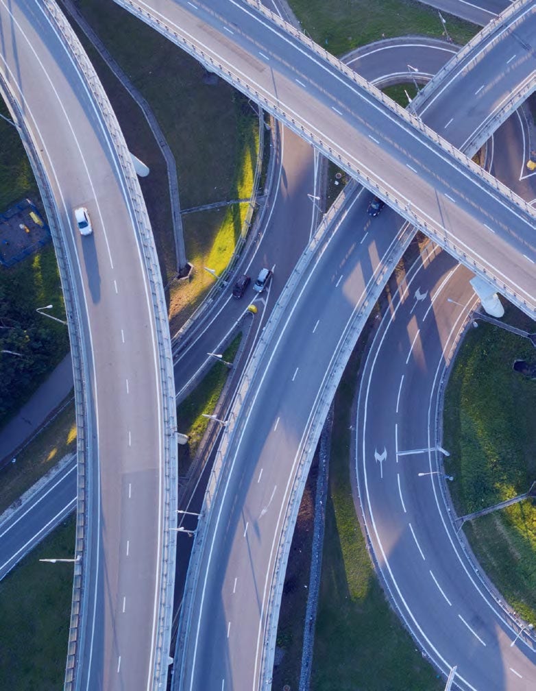 Overlapping motorways