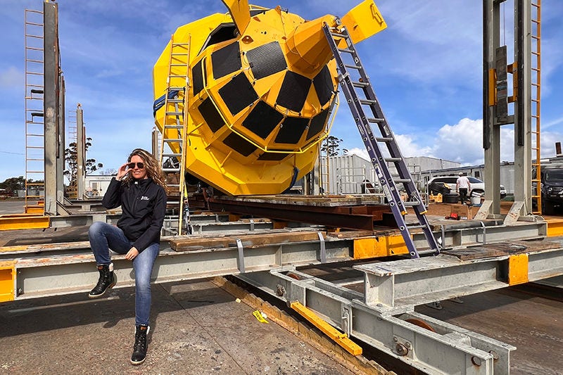 Blue Carbon CEO – Dr Anna Novak with the oPod