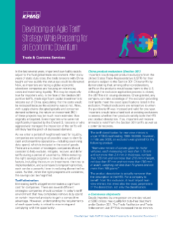 Developing an Agile Tariff Strategy