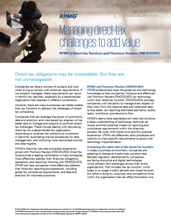 Managing direct tax challenges to add value