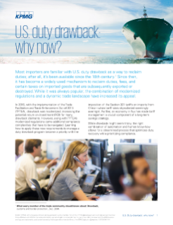 U.S. Duty Drawback - Why Now?