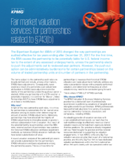 Fair market valuation services for partnerships related to §743(b)