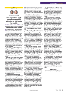 New Regulations Apply Nexus Rule Restricting Eligibility for U.S. Foreign Tax Credits