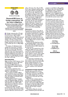 Renewed IRS Focus on Foreign Corporations' U.S. Tax Return Obligations
