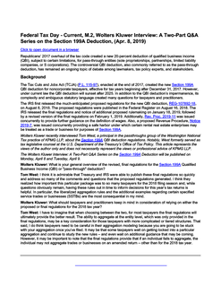 The 199A Deduction