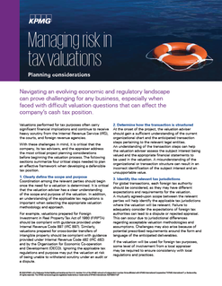 Managing Risk in Tax Valuations Planning