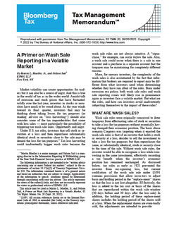A Primer on Wash Sale Reporting in a Volatile Market