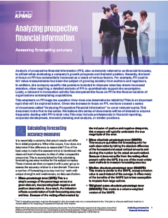 Assessing Forecasting Accuracy