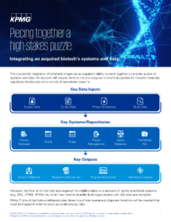 Piecing together a high-stakes puzzle: Integrating an acquired biotech's systems and data