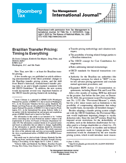 Brazilian Transfer Pricing: Timing Is Everything