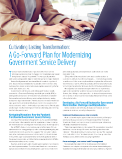Cultivating Lasting Transformation: A Go Forward Plan for Modernizing Government Service Delivery