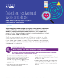 Detect and resolve fraud, waste, and abuse
