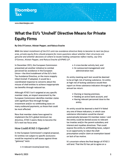 What the EU’s ‘Unshell’ Directive Means for Private Equity Firms