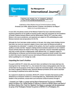 Implications of New Mexican-Sourced Technical Assistance Ruling