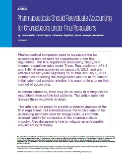 Pharmaceuticals should reevaluate Accounting for Chargebacks under Final Regulations