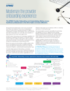 Modernize the provider onboarding experience