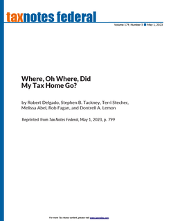 Where, Oh Where, Did My Tax Home Go?
